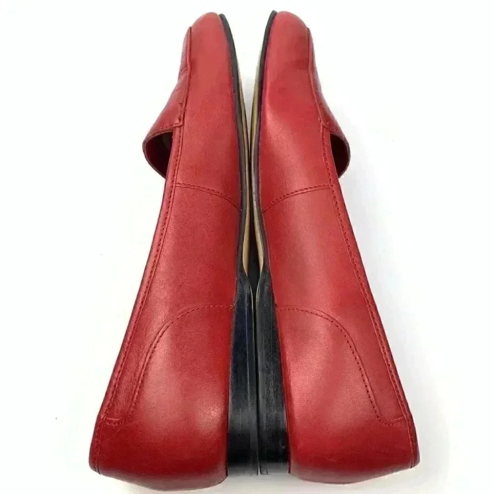 Enzo Angiolini liberty flats 5 red leather vintage Grannycore 80s 90s loafers